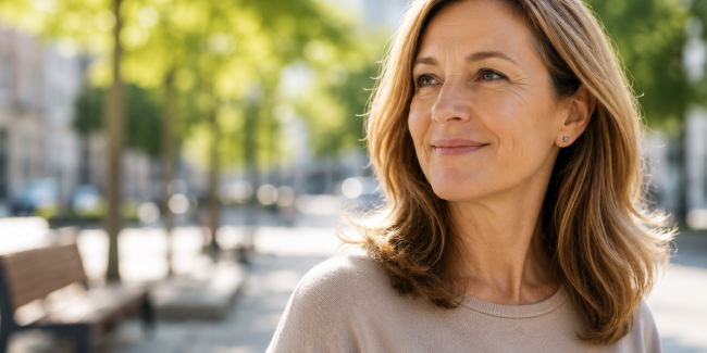 A bright shallow depth of field outdoor portrait